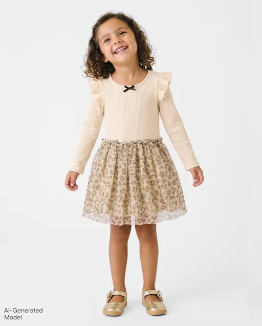 Baby And Toddler Girls Leopard Tutu Dress - Tan | The Children's Place