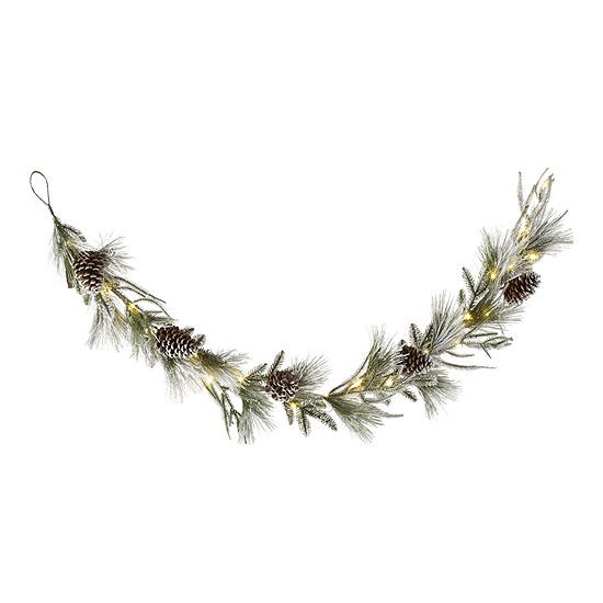 North Pole Trading Co. Greenery & Pinecone Pre-Lit Indoor Christmas Garland | JCPenney