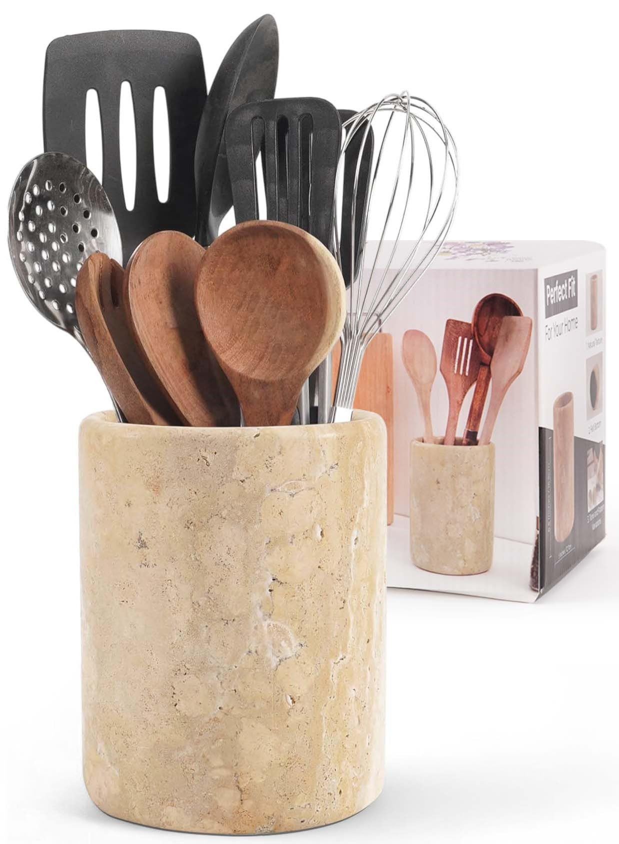 Travertine Utensil Holder | Amazon (US)