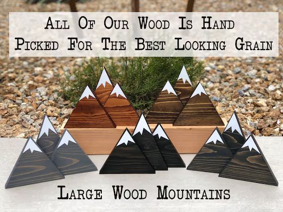 Large Wood Mountains decor. Nursery decor, snow capped mountains, country decor, rustic wood, far... | Etsy (US)