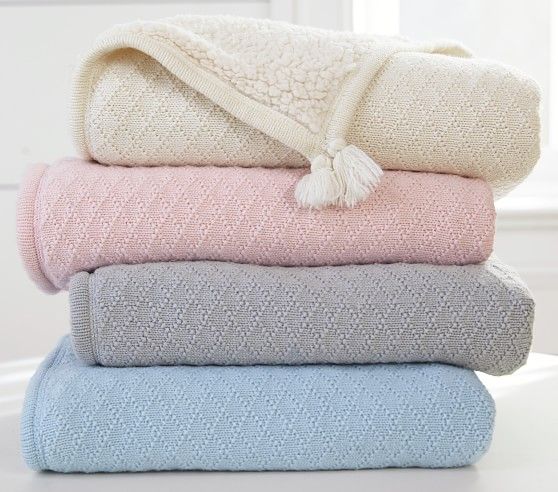 Luxe Cable Knit Sherpa Baby Blanket | Pottery Barn Kids