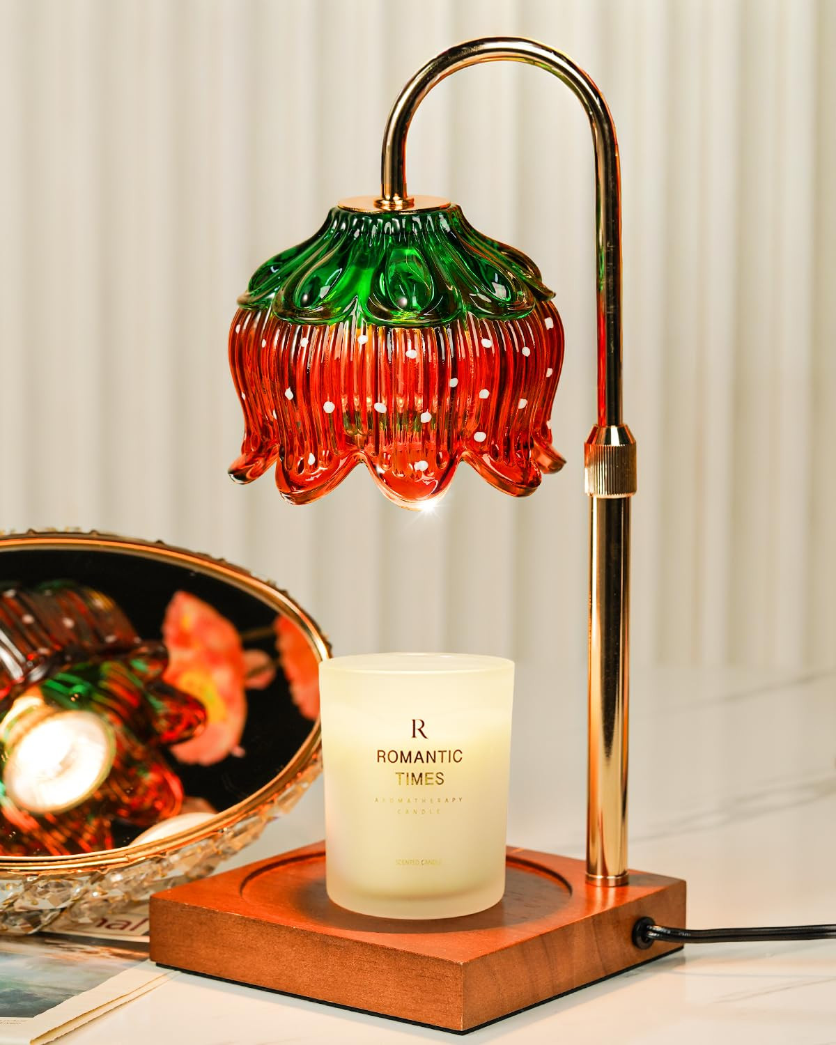 Strawberry Candle Warmer Lamp with Timer Dimmer, Adjustable Height Gifts for Women Mom Birthday C... | Amazon (US)