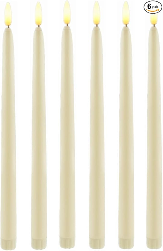 Flameless LED Table Candles with Smooth Wax Finish, Battery Operated LED Bullet Head Candles, Bat... | Amazon (US)