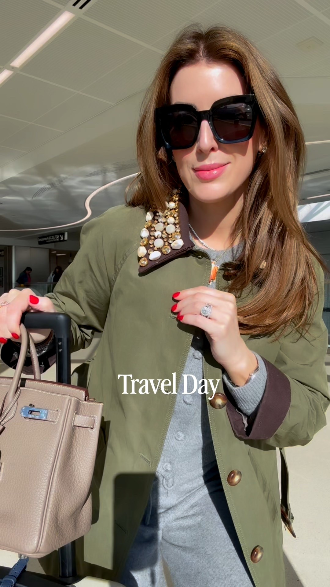 Airport style doesn’t have to mean oversized hoodie and sneakers.

Cozy? Yes.
Polished? Always.
A little bedazzled glam? Absolutely.

This army green belted jacket is a new launch and I already know I’m going to wear the heck out of it this year. The removable bedazzled collar completely changes the vibe — structured and statement-making with it on, sleek and minimal without it.

It’s the perfect transitional outerwear piece for travel days, spring layering, and even cool summer destinations.

Don’t be afraid to dress up your airport look. A great jacket + some basic cashmere + a little sparkle makes everything feel more intentional.

Comfort and chic can absolutely coexist.

#airportstyle #traveloutfit #beltedjacket #armygreenstyle #elevatedcasual

#LTKTall #LTKOver40 #LTKTravel
