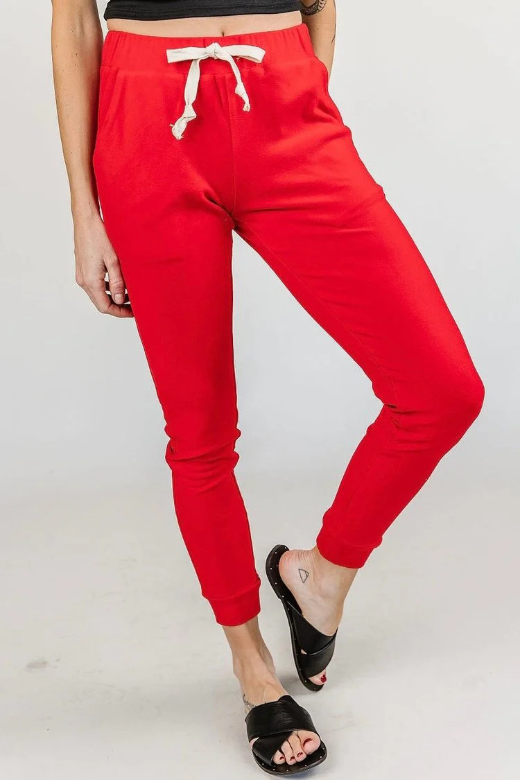 Performance Fleece Joggers - Candy Apple | Mindy Mae's Market