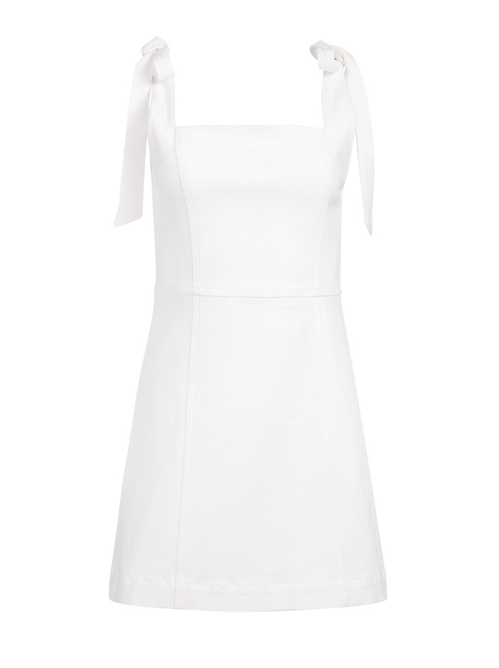 MARYANN TIE SHOULDER MINI DRESS | Alice + Olivia