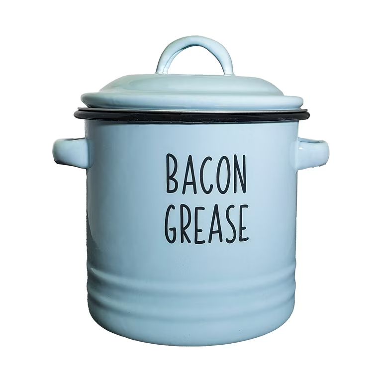 Bacon Grease Container with mesh strainer - rustic blue enamelware mid-century modern farmhouse d... | Walmart (US)
