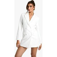 Womens Sequin Lace Blazer Dress - White - 14 | boohoo (US & Canada)