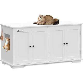 FUFU&GAGA Modern Cat Litter Box Enclosure for 2 Cats, Hidden Litter Box Furniture, Indoor Cat Was... | The Home Depot