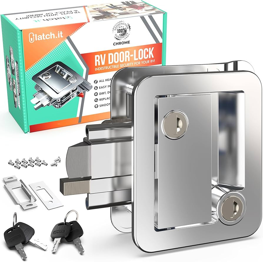 LATCH.IT Chrome RV Door Latch | RV Door Locks for Travel Trailers | Travel Trailer Door Latch | 1... | Amazon (US)