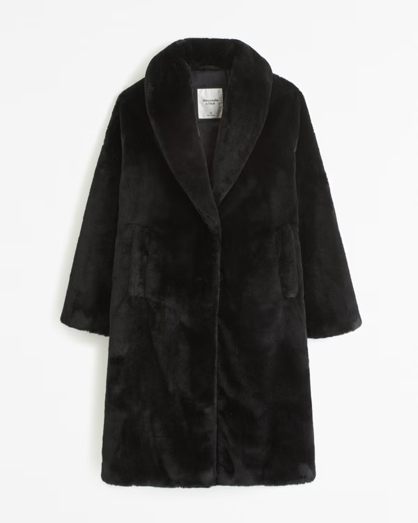 Faux Fur Long-Length Coat | Abercrombie & Fitch (US)
