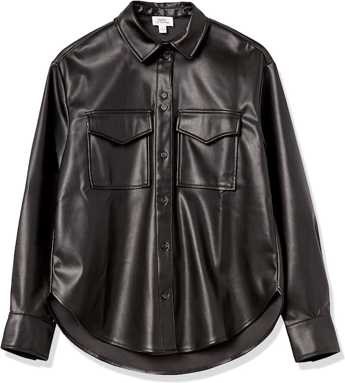 The Drop Women's @Lisadnyc Vegan Leather Long Shirt Jacket | Amazon (US)
