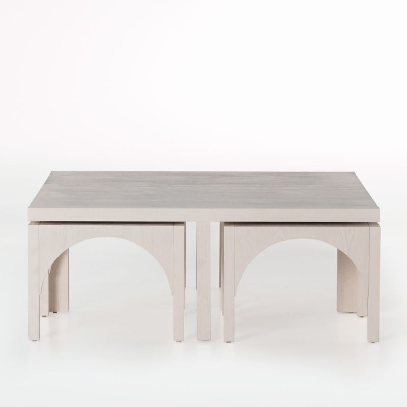 Mitchell White Wash Coffee Table with Seating | Crate & Barrel | Crate & Barrel