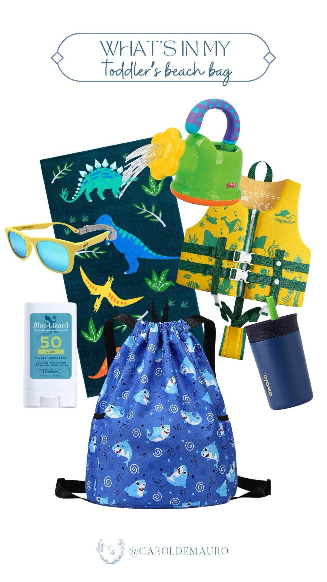We all know that "relaxing" at the beach with a toddler is actually just parenting in a different location, usually with more sand in your hair! But having a dedicated bag with all their favorites makes the transition from the car to the sand a lot smoother.

amazon finds, what's in my toddlers bag, beach bag, vacation essentials, travel kit, kids sunscreen, life jacket, dinosaur lover

#LTKSwim #LTKKids #LTKSeasonal