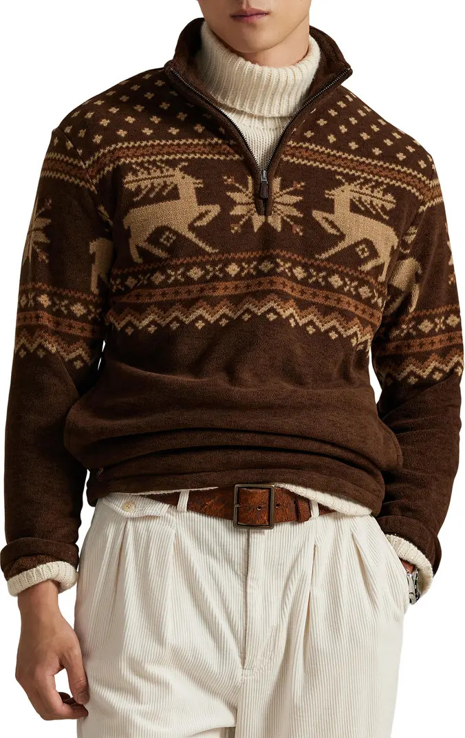 Fair Isle Brushed Fleece Pullover | Nordstrom