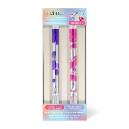 Lifelines Scented Lava Gel Pen Set, 2-Pack (Pink & Purple), 0.5mm Colored Gel Pens Infused with Scented Essential Oil Blends & Mesmerizing Lava | Walmart (US)