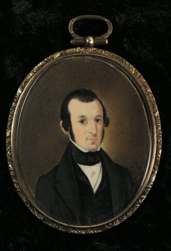 Portrait Miniature American Gentleman by Christopher Greiner c1840 | Etsy (US)