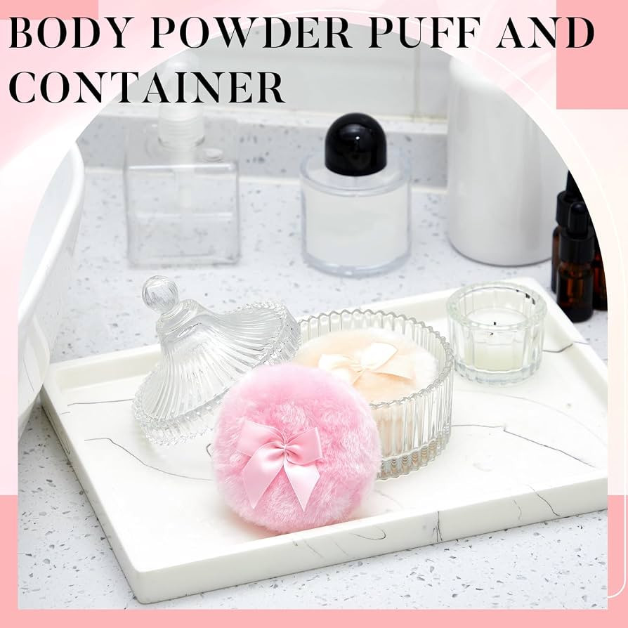 Tioncy 3 Pcs Large Powder Container and Puff Set, Classic, Clear | Amazon (US)