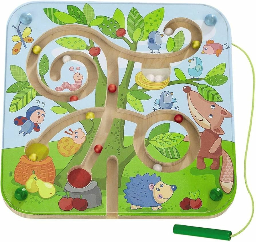 HABA Tree Maze Wooden Magnetic Game Develops Fine Motor Skills & Color Recognition with Attached ... | Amazon (US)