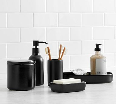 Matte Black Porcelain Bathroom Accessories | Pottery Barn (US)