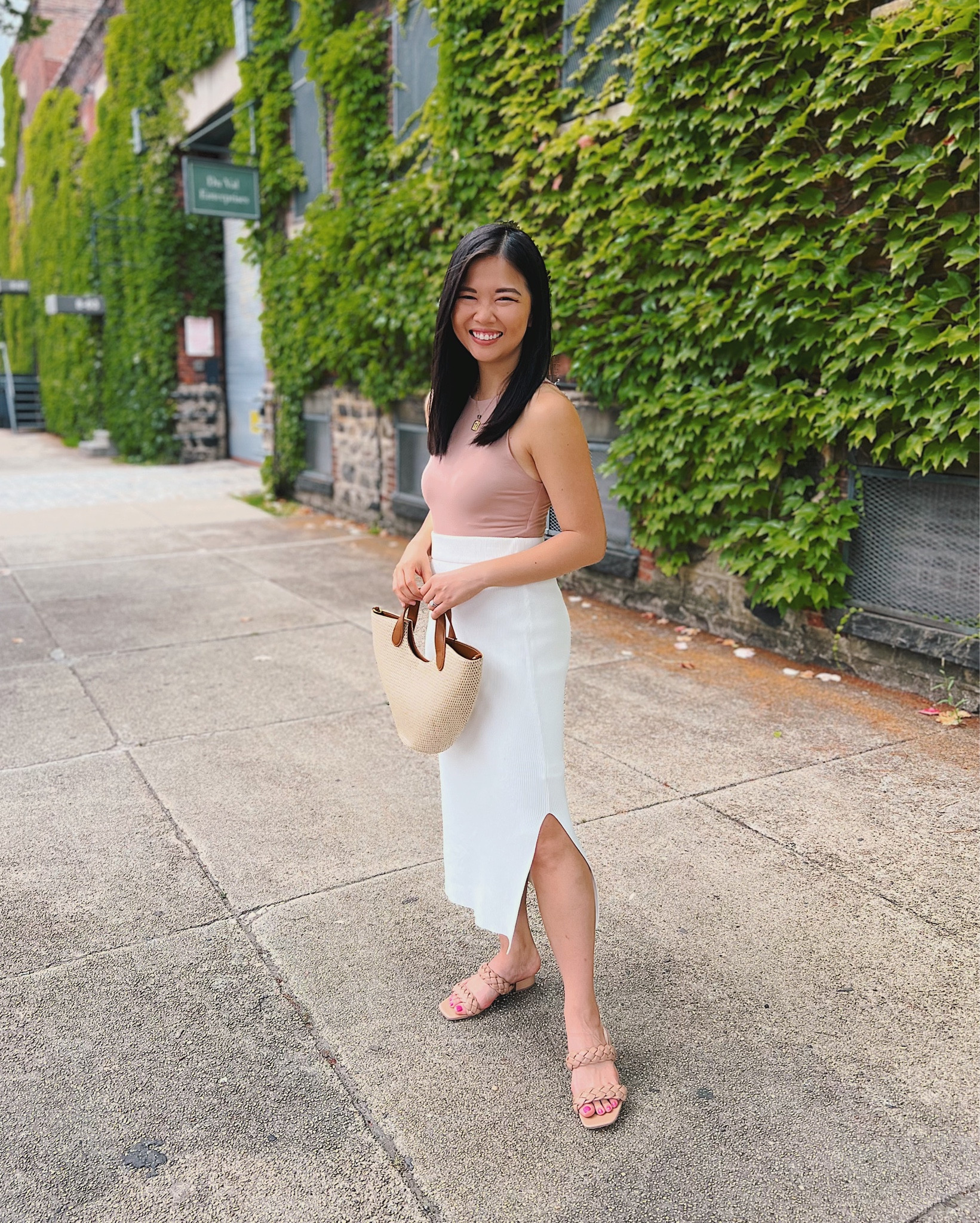 Beige crop top (S)
Beige top
Beige bodysuit
Beige seamless tank
Beige tank
White skirt with leg slit
White pencil skirt
Straw tote bag
Straw bag
Gold initial necklace
Gold necklace
Gold pendant
Nude heels
Nude sandals
Braided sandals
Braided heels
Smart casual outfit
Date night outfit
Neutral outfit
Minimalist outfit 
Amazon fashion
Amazon The Drop
Amazon finds
Summer outfit

#LTKFind #LTKstyletip #LTKunder50
