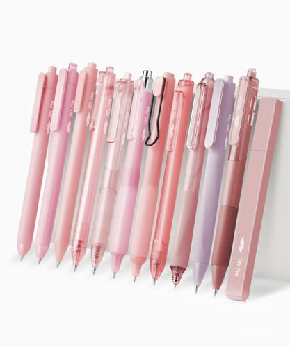 Mr. Pen- Gel Ink Pink Pen Set, 12 Pack, 1 x Aesthetic Highlighter, 0.5mm Cute Pink Pens Black Ink with Pastel Barrels | Amazon (US)