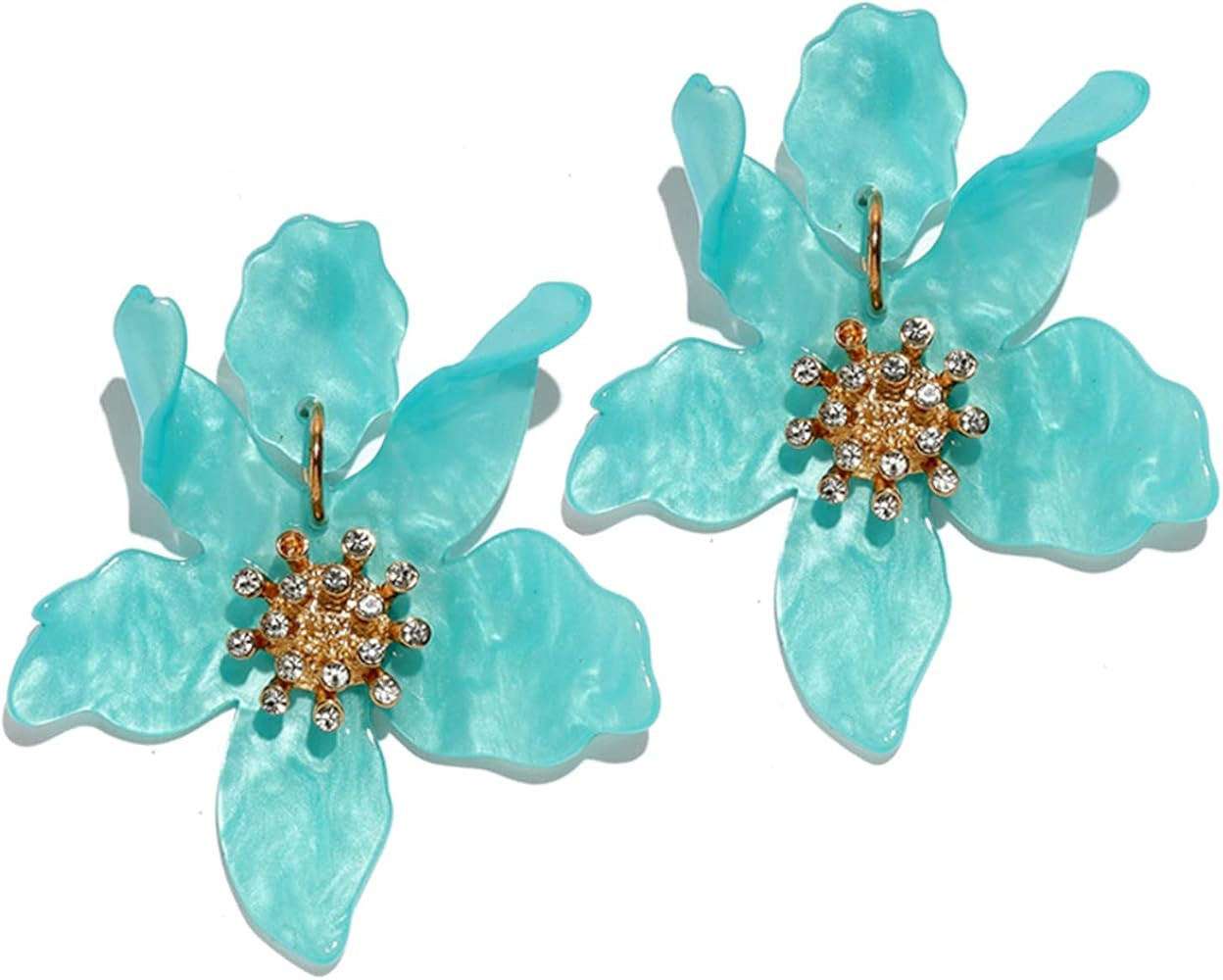 ANDPAI Unique Bohemian Oversized Acrylic Resin Flower Dangle Drop Earrings Retro Large Hawaii Flo... | Amazon (US)