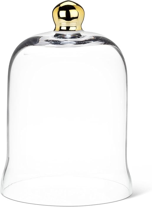 Abbott Collection Medium Bell Shaped Cloche with Gold Knob - Glass, Clear/Gold (7.5" H) | Amazon (US)