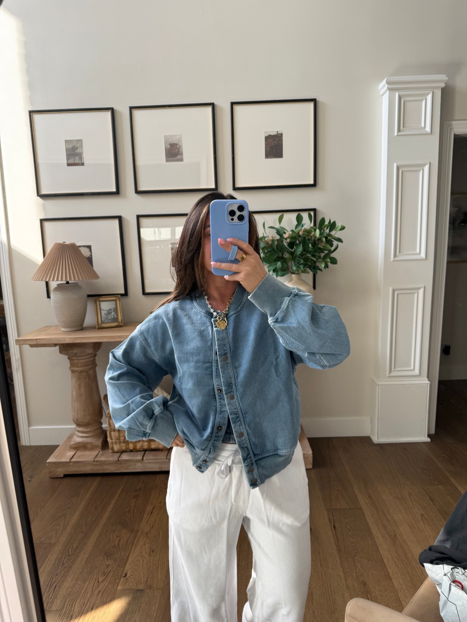 Denim jacket and tube top!! Wearing a small in the jacket TTS, medium in the tube top (going to return for a small!) and a small in the sweatpants TTS! Everything on sale! 

#LTKSpringSale #LTKStyleTip #LTKFindsUnder50
