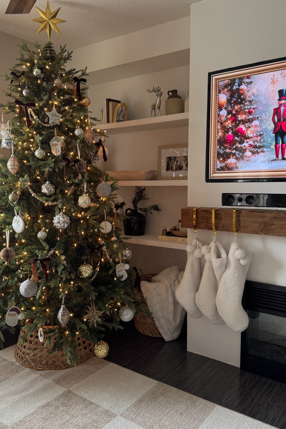 Christmas holiday decorating 

Christmas ribbon, Christmas stockings,  checkered area rug, Christmas decor, Christmas tree, brown Christmas decor, Christmas tree shirt collar 

#LTKwinter #LTKcanada #LTKsale