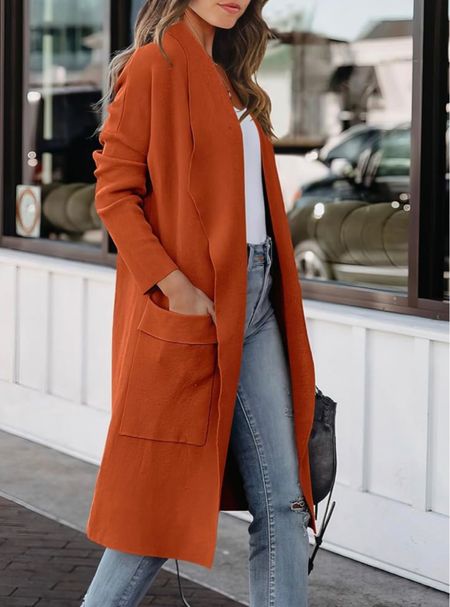 ANRABESS Women's Casual Long Sleeve Draped Open Front Knit Pockets Long Cardigan Jackets Sweater Sale Price $39
(Regularly $66.99)
Several colors available

#LTKunder50 #LTKSeasonal #LTKsalealert