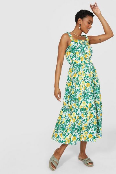Printed Button Through Poplin Sun Dress | Debenhams UK
