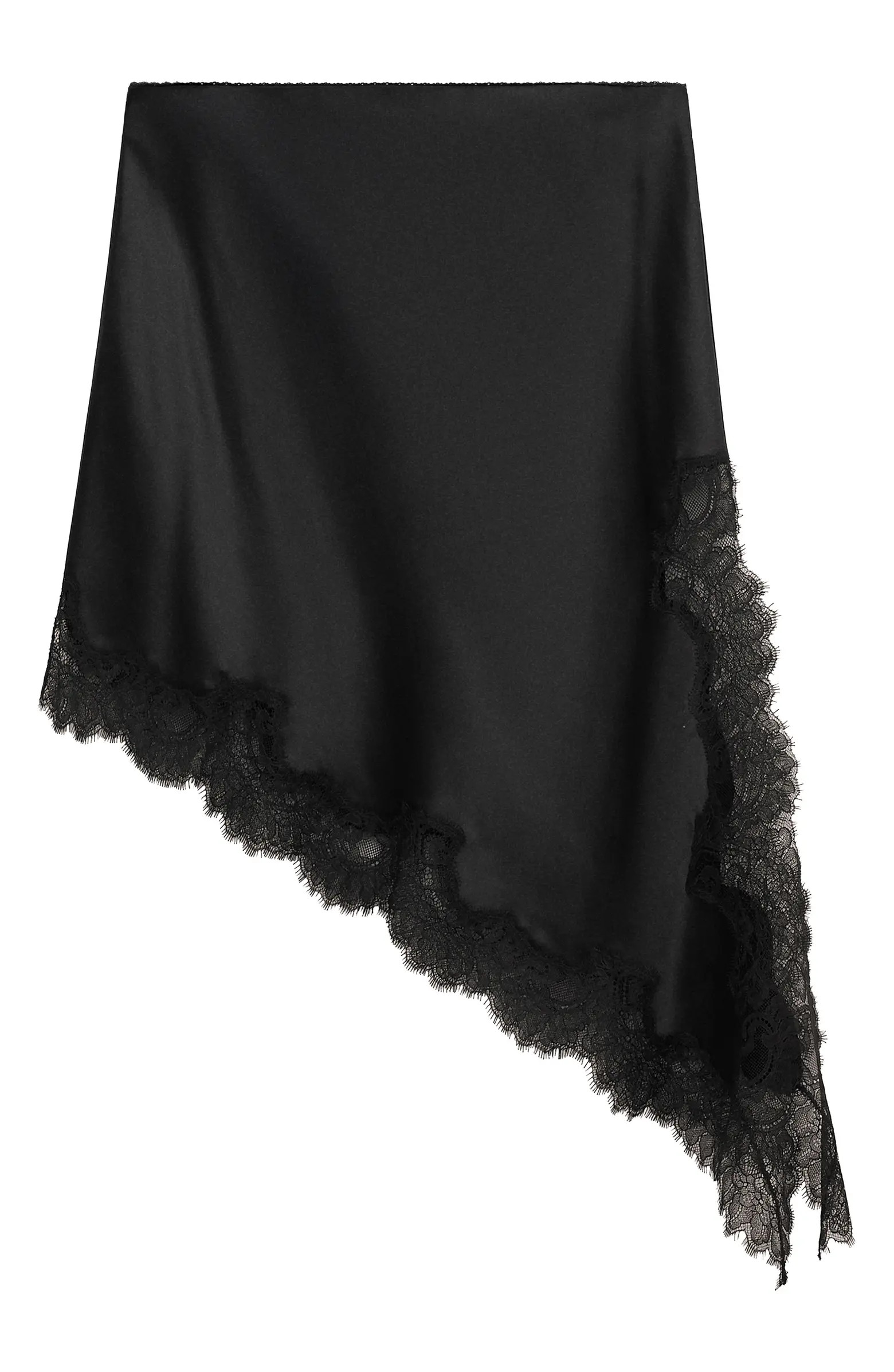Asymmetric Satin & Lace Skirt | Nordstrom