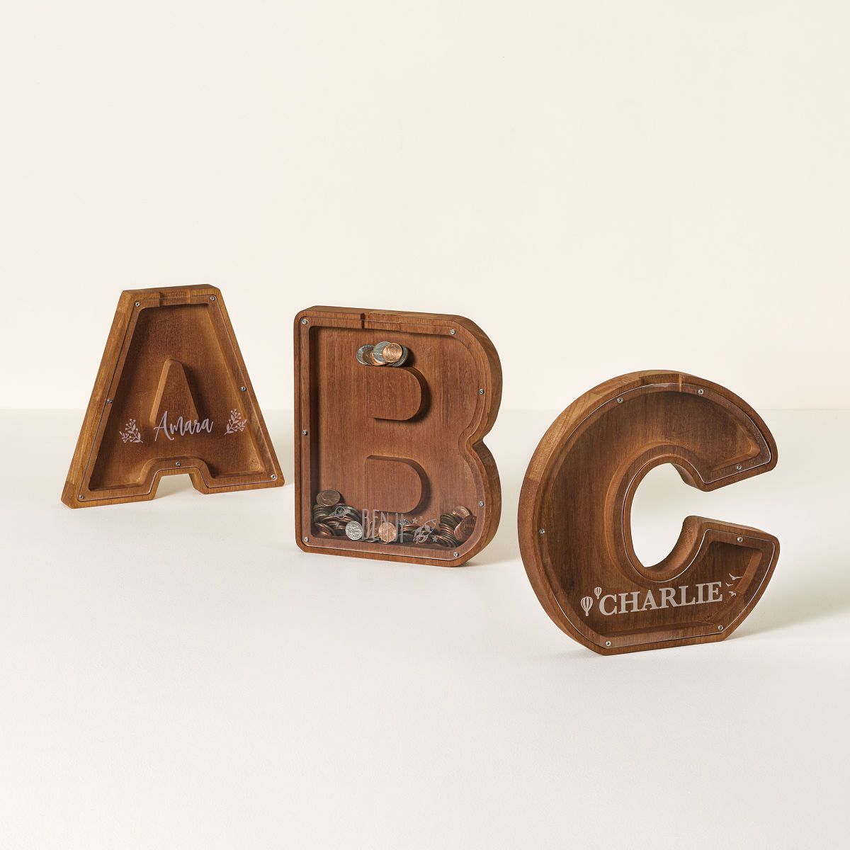Personalized Letter Piggy Bank | UncommonGoods