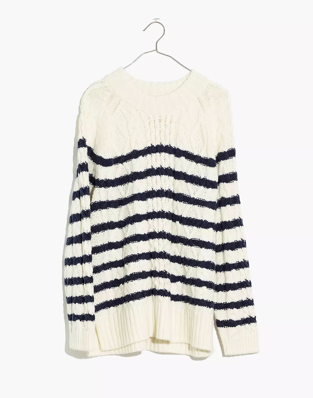 Linelle Cableknit Pullover Sweater in Stripe | Madewell