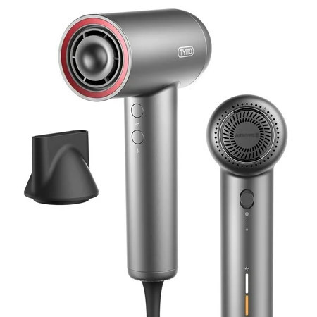 TYMO Ionic Hair Dryer, Professional 1500W High Speed for Fast Drying, Lightweight Blow Dryer with Low Noise, 4 Temps & 3 Speeds, Silver | Walmart (US)