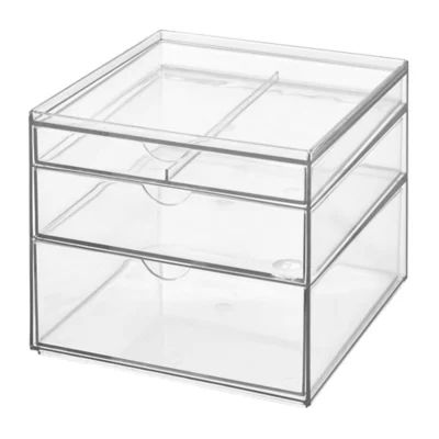 iDesign 3-Drawer Clear Stackable Cosmetic Organizer  | Bed Bath & Beyond