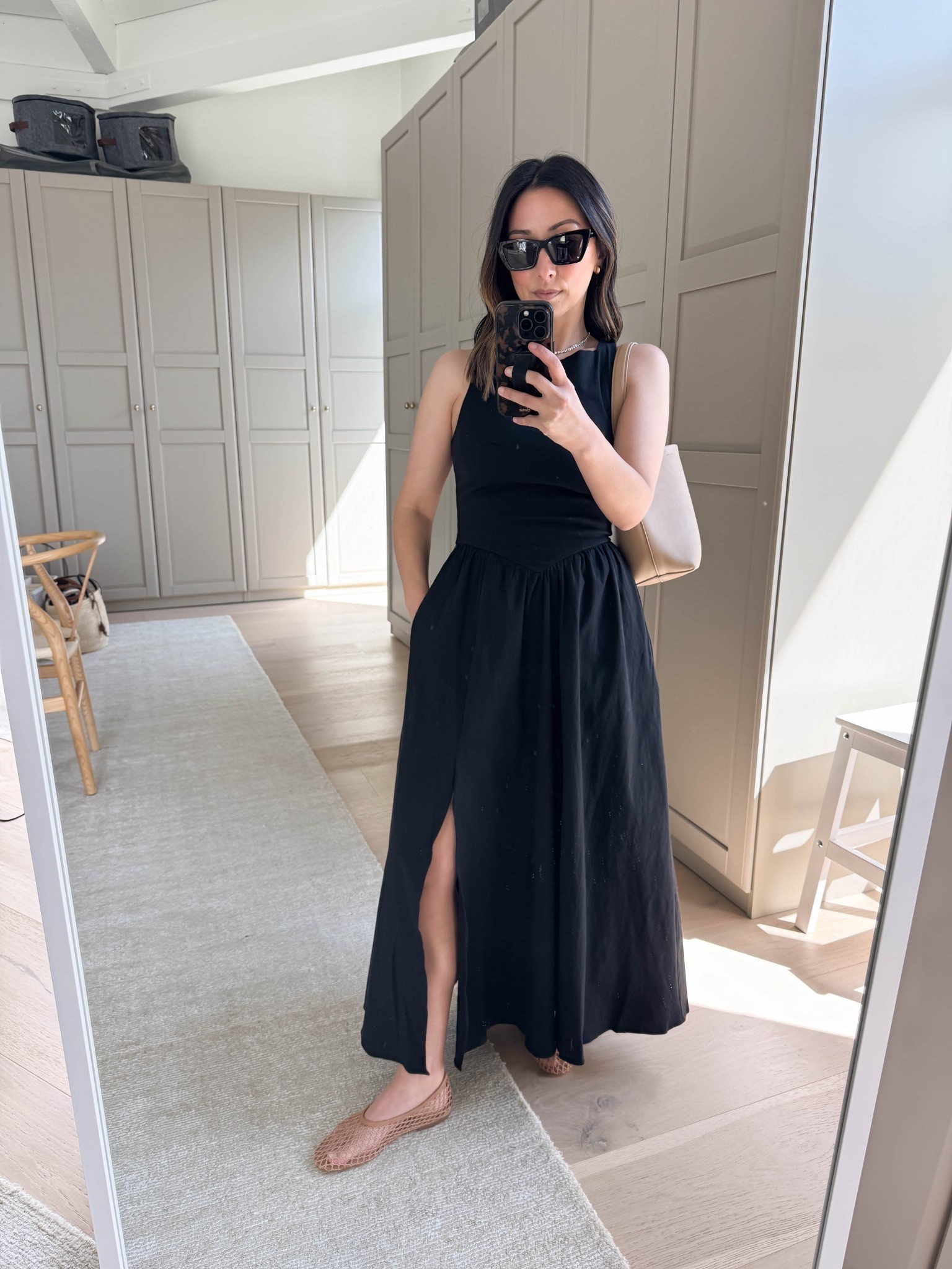 Loving these netted flats. A more affordable alternative to my fav Staud flats. Come in 5 colors. The run big, size down a half size.

Such a versatile black dress 🤌🏻 love the bow back detail. Petite-friendly length. 

ASTR The Label dress xs
J.crew heeled sandals 5 - old, linked similar 
Marc fisher flats 5 - Run a half size big. 
The Row tote small
YSL sunglasses
quince earrings
Dorsey James necklace 15"

Petite style, spring dresses, spring outfits 2026, date night outfits 

#LTKootd #LTKPetite #LTKSeasonal