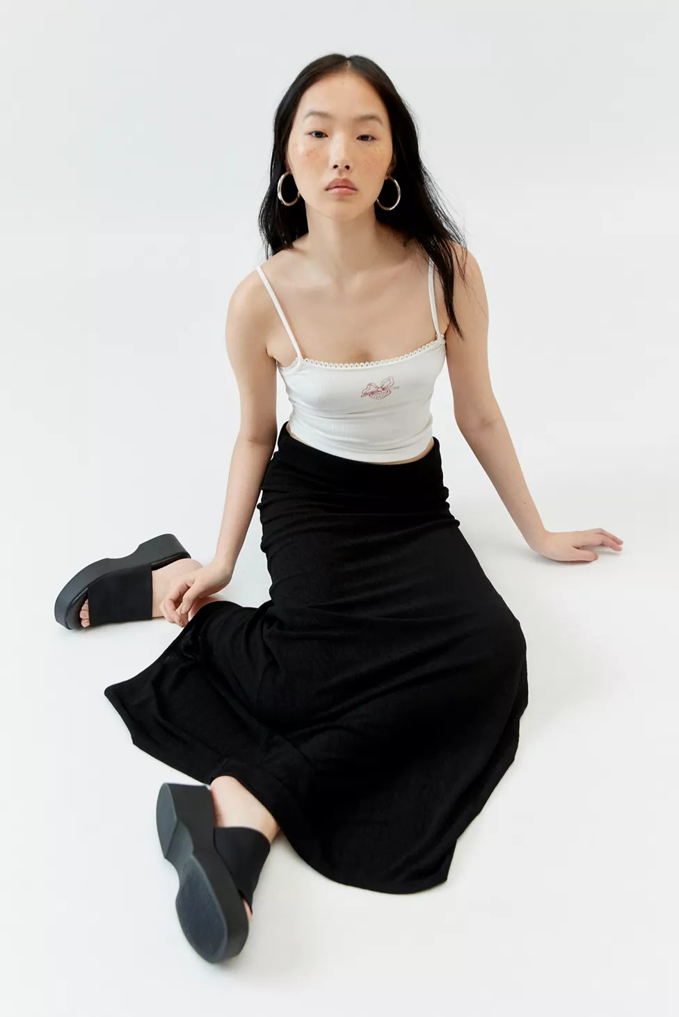Urban Renewal Remnants Foldover Crepe Maxi Skirt | Urban Outfitters (US and RoW)