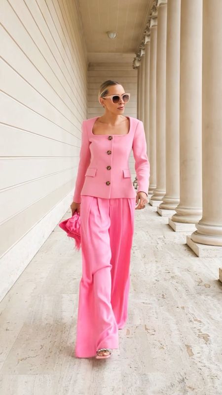Favorite Valentine’s Day luxe. Pink, pink, pink! 
Exact feather suit from Zara, a bit older. Pink button blazer holder from Veronica Beard. 

#LTKGiftGuide #LTKstyletip