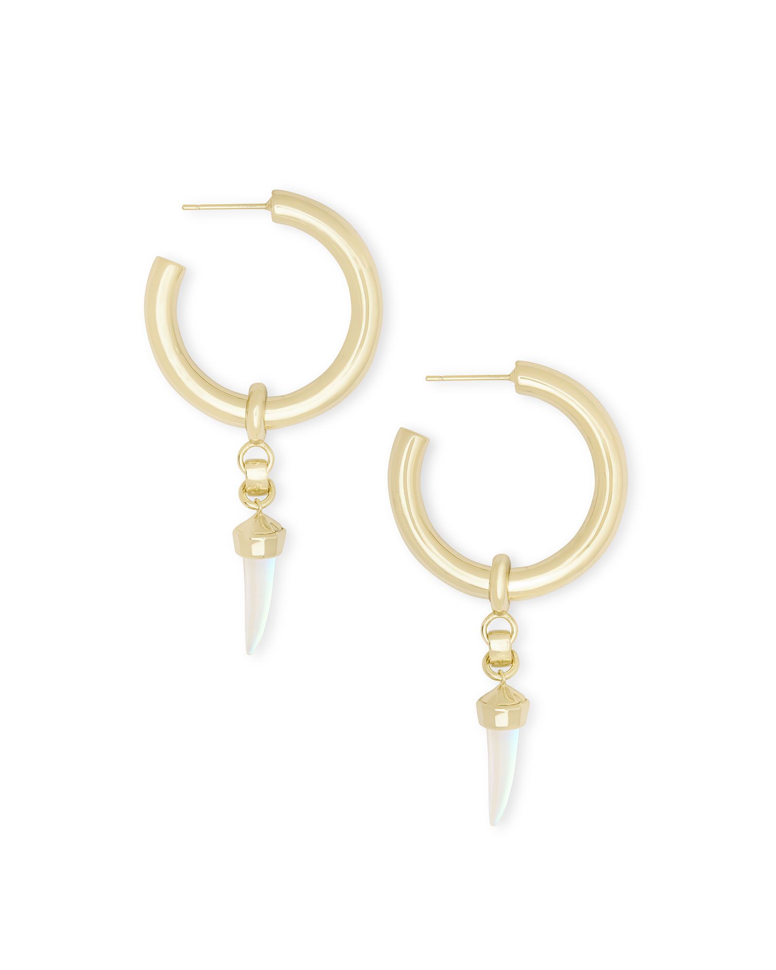 Samuel Gold Charm Hoop Earrings In Dichroic Glass | Kendra Scott