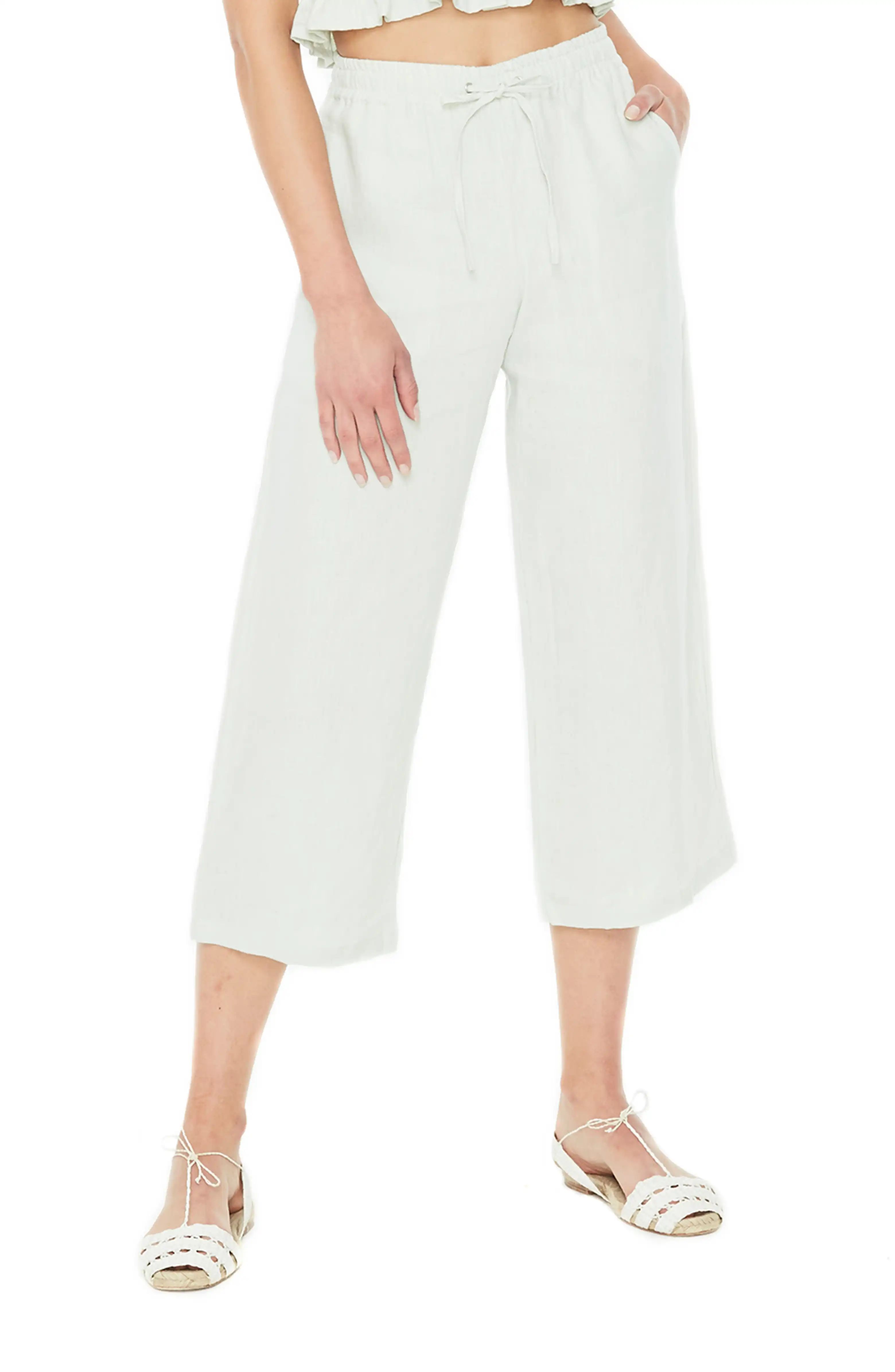 Clemence Linen Crop Pants | Nordstrom