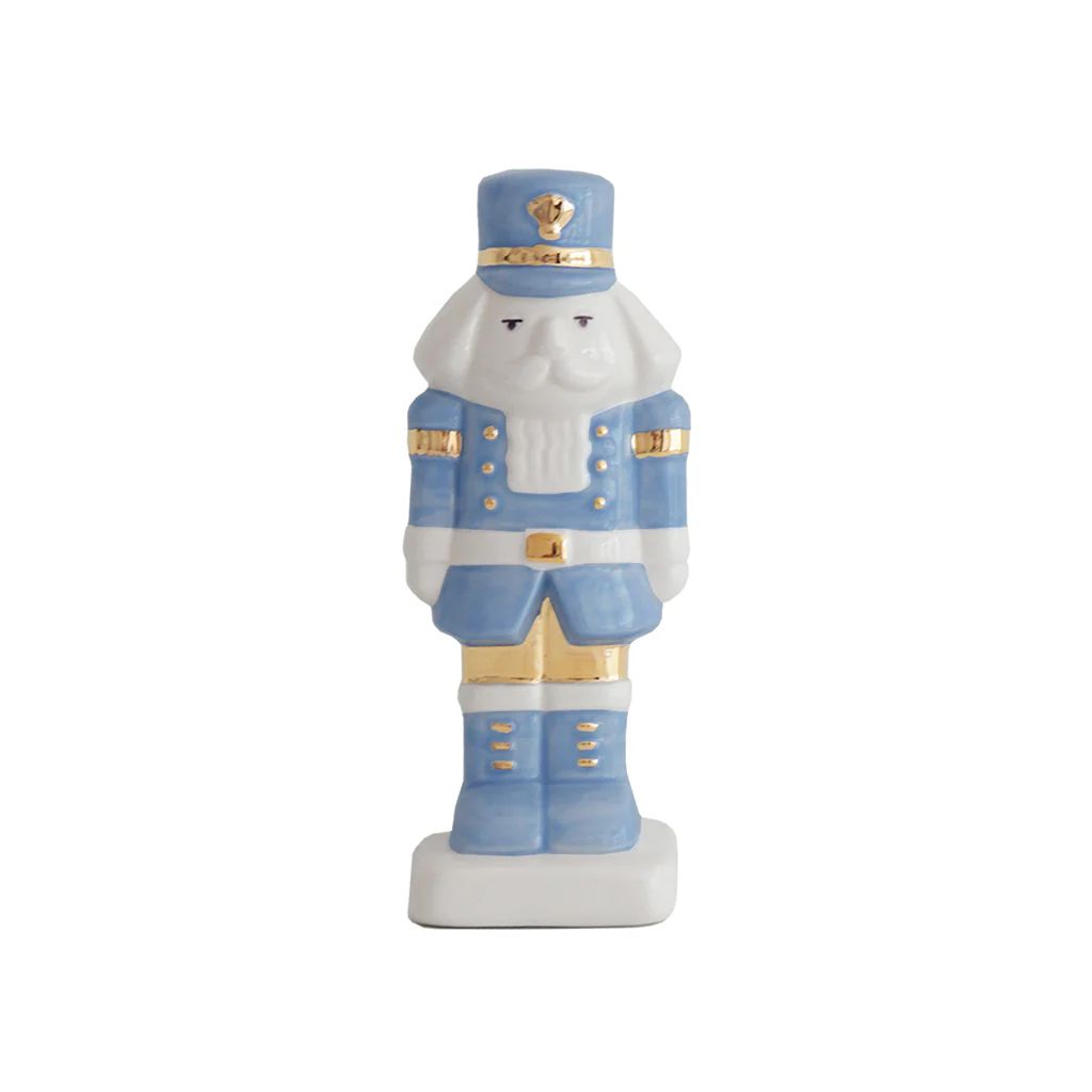 French Blue Nutcracker with 22K Gold Accents | Lo Home by Lauren Haskell Designs