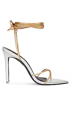 BLACK SUEDE STUDIO Talia Heel Sandal in Silver & Gold from Revolve.com | Revolve Clothing (Global)