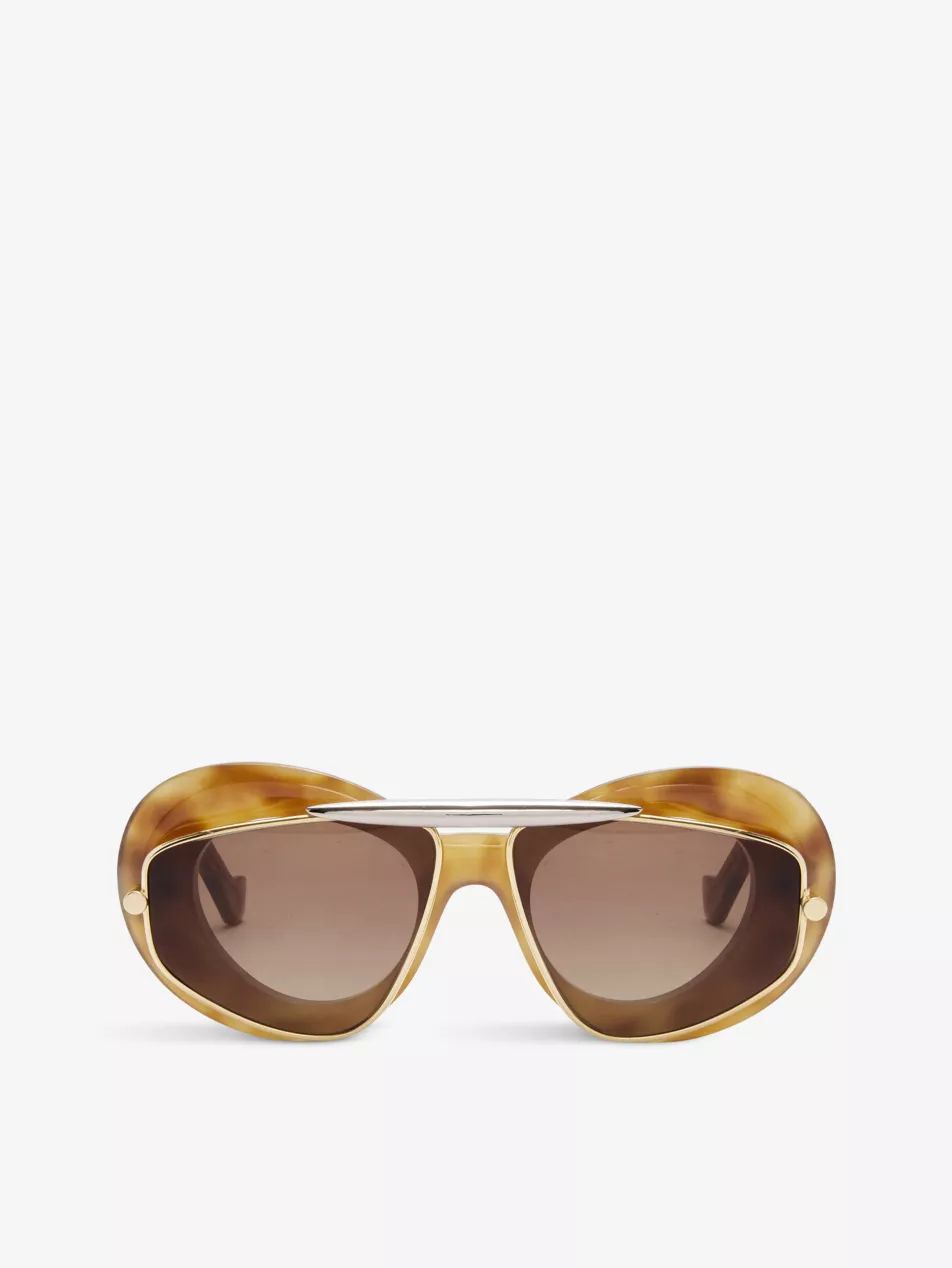 GSUNDFSX023141 double-frame round-frame acetate sunglasses | Selfridges
