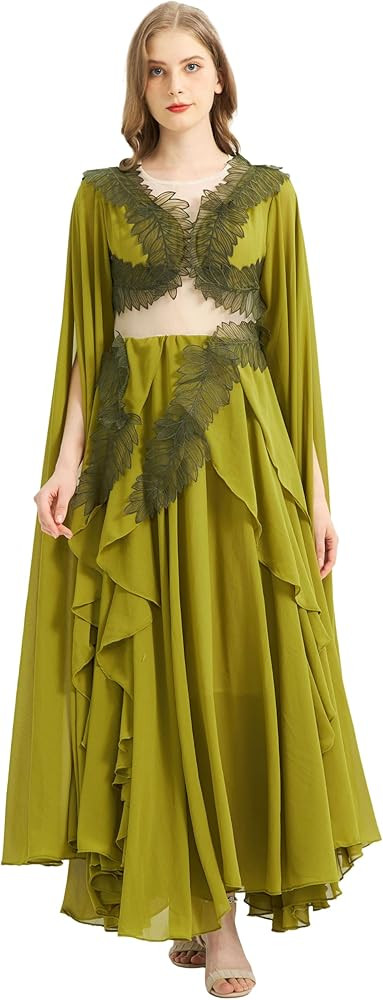 Women's Folklore Costume Flowy Sleeves Dress Fairy Gowns ERAS Inspired Outfit | Amazon (US)