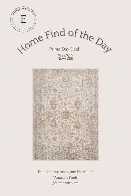Home find of the day is this beautiful rug that is an Amazon Prime Day Deal! It is on sale at 56% off! The Teagan collection offers classic yet contemporary designs with an elevated neutral color palette..Construction type:Machine Made
Power-loomed in Turkey of polypropylene and polyester, these affordable designs provide a pile that feels incredible underfoot and looks timeless in any room.

#LTKhome #LTKsalealert #LTKunder100