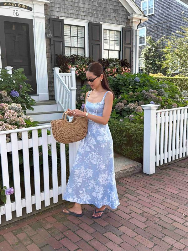 Blue floral dress
 

 