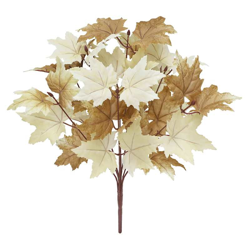 Brown Maple Leaves Bush, 19" | At Home