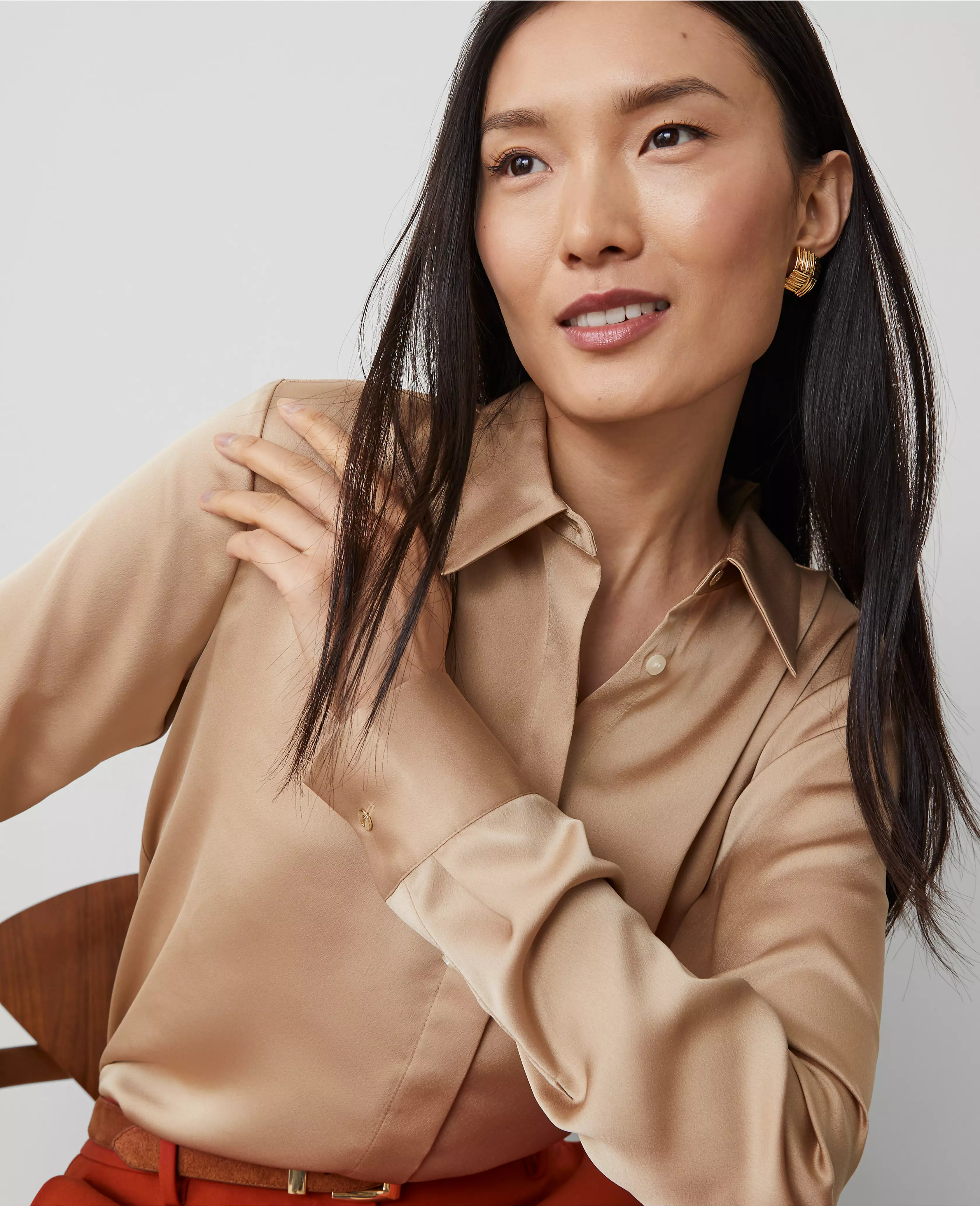 Satin Essential Shirt | Ann Taylor (US)